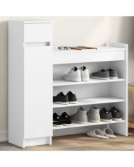 Armoire à chaussures blanc 100,5x28x100 cm bois d'ingénierie | Mobilier & Déco