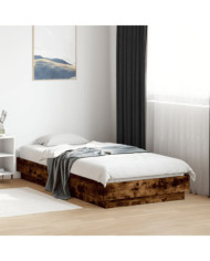 Cadre de lit sans matelas chêne fumé 75x190cm bois d'ingénierie | Mobilier & Déco