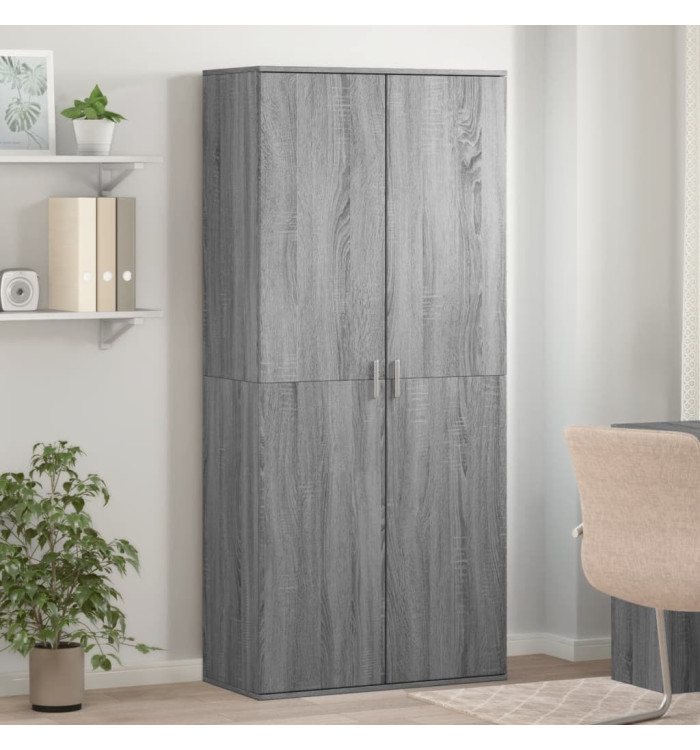 Armoire à chaussures sonoma gris 80x39x178 cm bois d'ingénierie | Mobilier & Déco