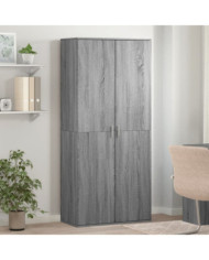 Armoire à chaussures sonoma gris 80x39x178 cm bois d'ingénierie | Mobilier & Déco