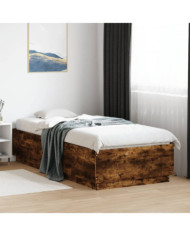 Cadre de lit sans matelas chêne fumé 90x200 cm | Mobilier & Déco