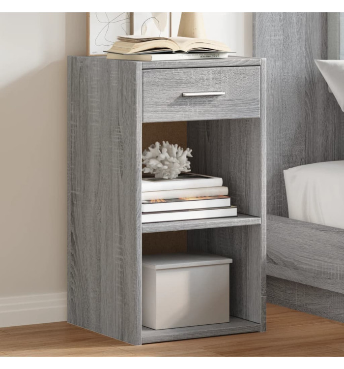 Table de chevet sonoma gris 35x34x65 cm bois d'ingénierie | Mobilier & Déco