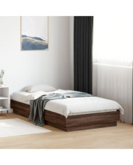 Cadre de lit sans matelas chêne marron 75x190cm bois ingénierie | Mobilier & Déco