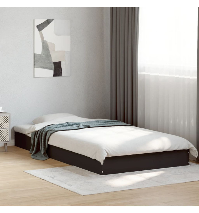 Cadre de lit sans matelas noir 90x190 cm bois ingénierie | Mobilier & Déco