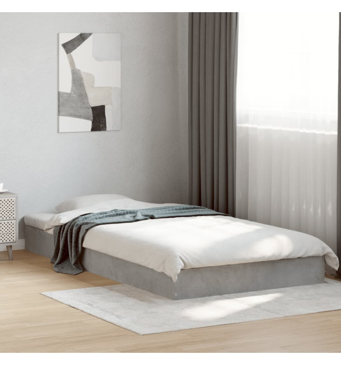 Cadre de lit sans matelas gris béton 90x190 cm | Mobilier & Déco