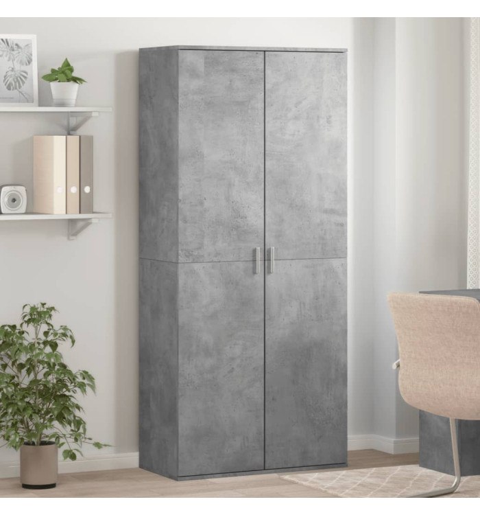 Armoire à chaussures Gris béton 80x39x178 cm Bois d'ingénierie | Mobilier & Déco