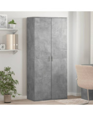 Armoire à chaussures Gris béton 80x39x178 cm Bois d'ingénierie | Mobilier & Déco
