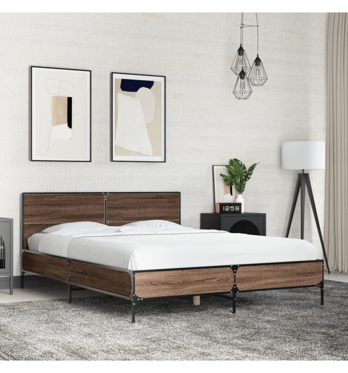 Cadre de lit sans matelas chêne marron 120x190 cm | Mobilier & Déco