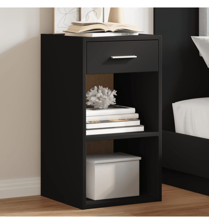 Table de chevet noir 35x34x65 cm bois d’ingénierie | Mobilier & Déco
