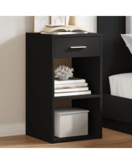 Table de chevet noir 35x34x65 cm bois d’ingénierie | Mobilier & Déco