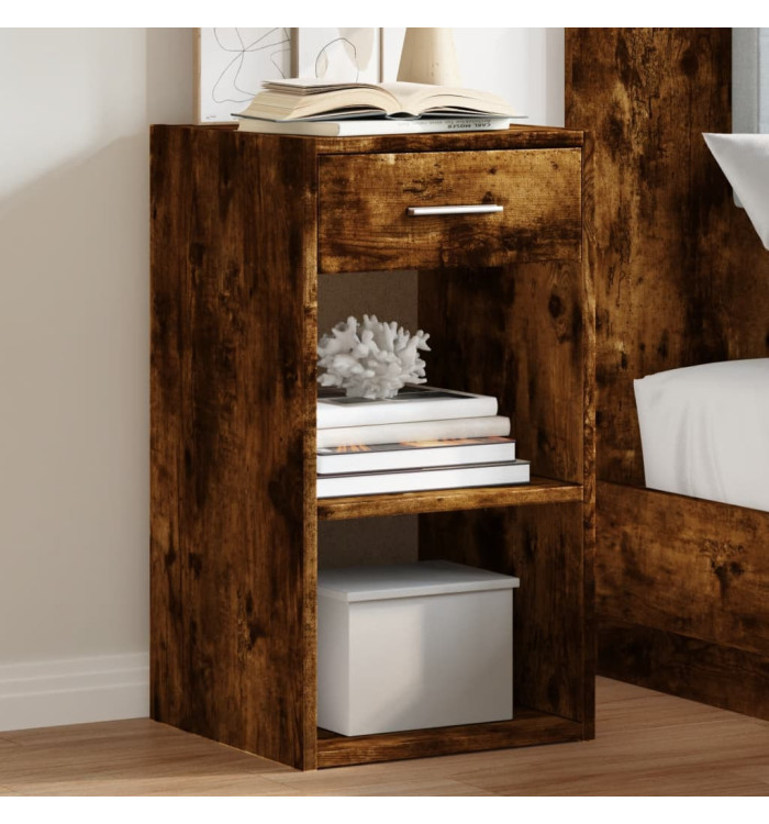Table de chevet Chêne fumé 35x34x65 cm Bois d'ingénierie | Mobilier & Déco