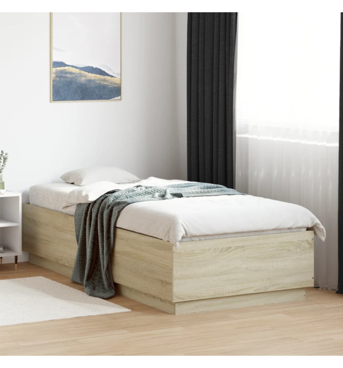 Cadre de lit sans matelas chêne sonoma 90x200 cm | Mobilier & Déco