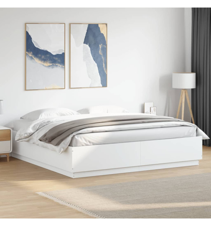 Cadre de lit sans matelas blanc 200x200 cm | Mobilier & Déco