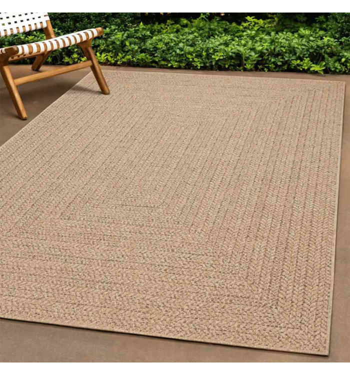 Tapis ZIZUR 240x240 cm aspect de jute intérieur et extérieur | Mobilier & Déco