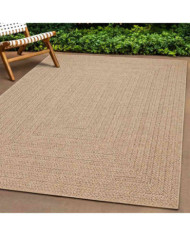 Tapis ZIZUR 120x120 cm aspect de jute intérieur et extérieur | Mobilier & Déco