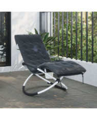 Chaise longue géométrique avec coussin noir et gris acier | Mobilier & Déco