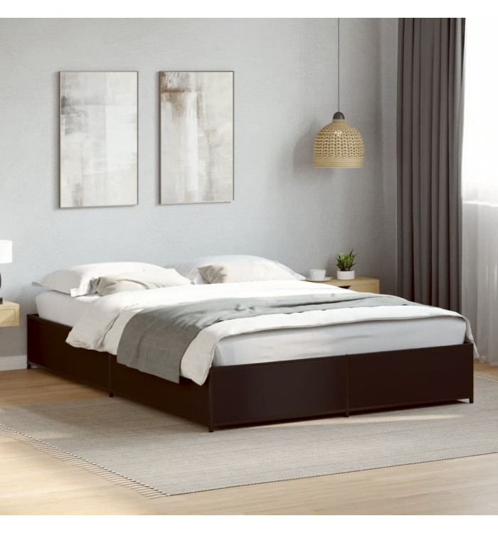 Cadre de lit sans matelas noir 150x200 cm | Mobilier & Déco