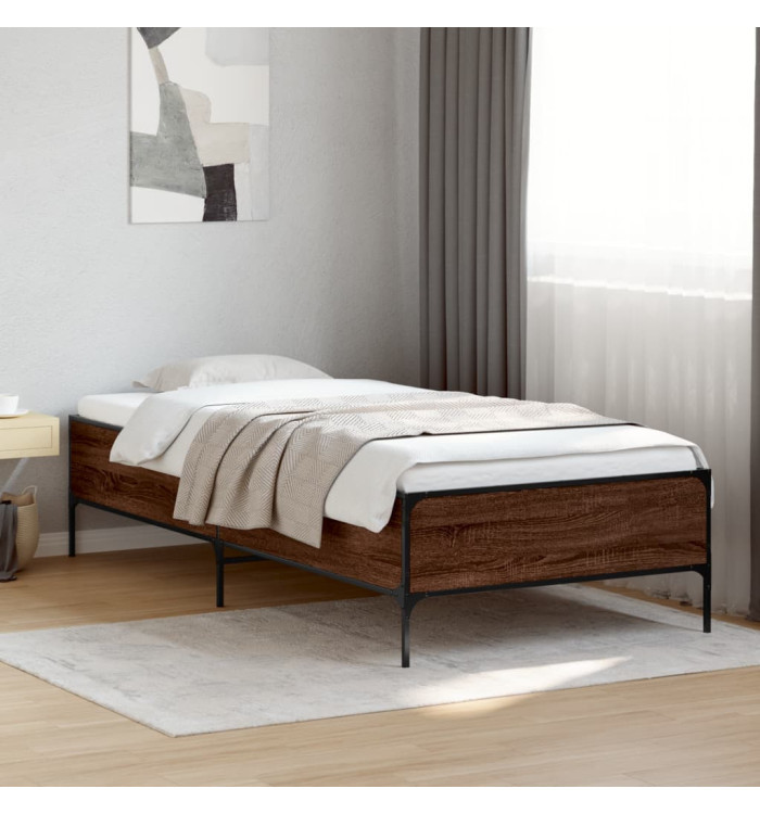 Cadre de lit sans matelas chêne marron 75x190 cm | Mobilier & Déco