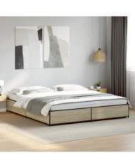 Cadre de lit sans matelas chêne sonoma 180x200 cm | Mobilier & Déco