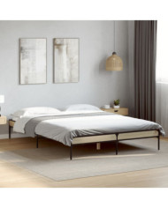 Cadre de lit sans matelas chêne sonoma 135x190 cm | Mobilier & Déco