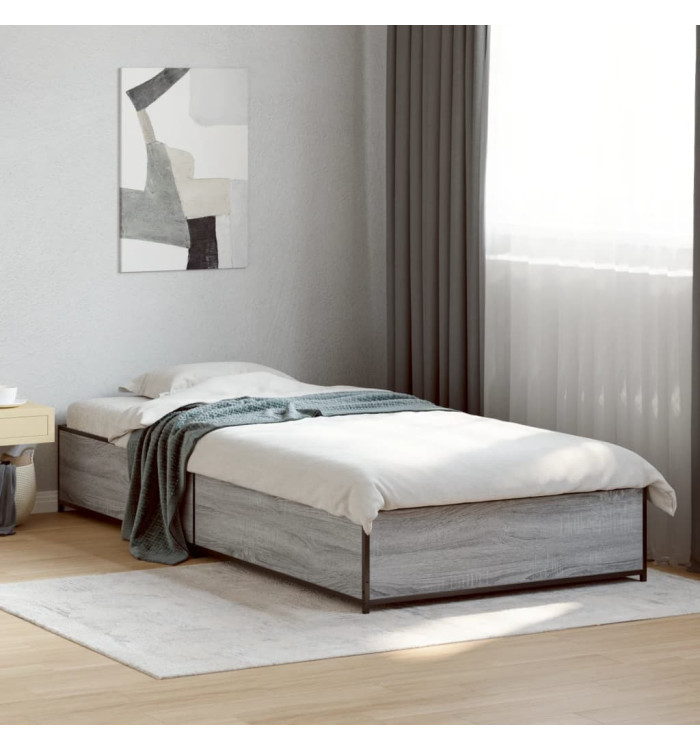 Cadre de lit sans matelas sonoma gris 75x190 cm | Mobilier & Déco