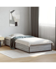 Cadre de lit sans matelas sonoma gris 75x190 cm | Mobilier & Déco