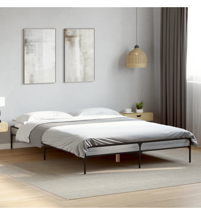 Cadre de lit sans matelas sonoma gris 120x190 cm | Mobilier & Déco