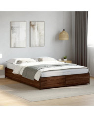 Cadre de lit sans matelas chêne marron 140x190 cm | Mobilier & Déco