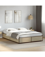Cadre de lit sans matelas chêne sonoma 120x190 cm | Mobilier & Déco