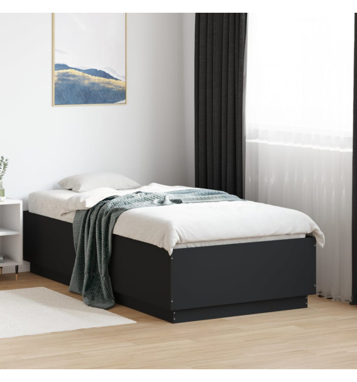 Cadre de lit sans matelas noir 75x190 cm | Mobilier & Déco