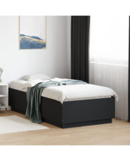 Cadre de lit sans matelas noir 75x190 cm | Mobilier & Déco