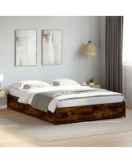 Cadre de lit sans matelas chêne fumé 140x190 cm | Mobilier & Déco