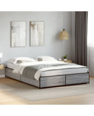 Cadre de lit sans matelas sonoma gris 150x200 cm | Mobilier & Déco