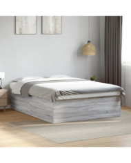Cadre de lit sans matelas sonoma gris 160x200 cm | Mobilier & Déco