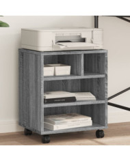 Support d'imprimante avec roulettes sonoma gris 41x32x48 cm | Mobilier & Déco