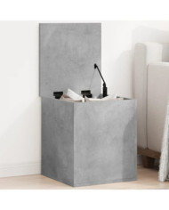Boîte de rangement gris béton 40x42x46 cm bois d'ingénierie | Mobilier & Déco