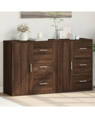 Buffets 2 pcs chêne marron 60x31x70 cm bois d'ingénierie | Mobilier & Déco