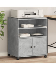 Support d'imprimante avec roulettes gris béton 60x48x74 cm | Mobilier & Déco
