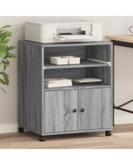 Support d'imprimante avec roulettes sonoma gris 60x48x74 cm | Mobilier & Déco