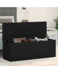 Boîte de rangement noir 102x35x35 cm bois d'ingénierie | Mobilier & Déco