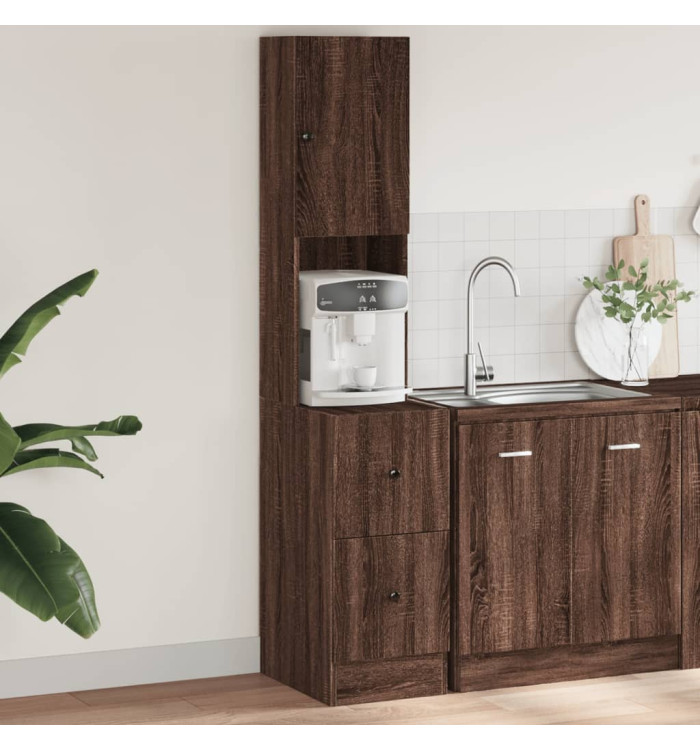 Armoire de cuisine chêne marron 35x50x180 cm bois d’ingénierie | Mobilier & Déco