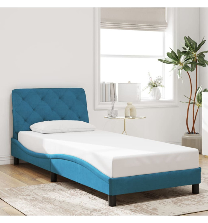 Cadre de lit sans matelas bleu 80x200 cm velours | Mobilier & Déco