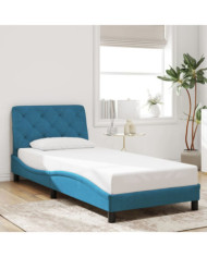 Cadre de lit sans matelas bleu 80x200 cm velours | Mobilier & Déco
