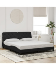 Cadre de lit sans matelas noir 180x200 cm velours | Mobilier & Déco