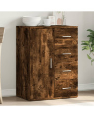 Buffet chêne fumé 59x39x80 cm bois d'ingénierie | Mobilier & Déco