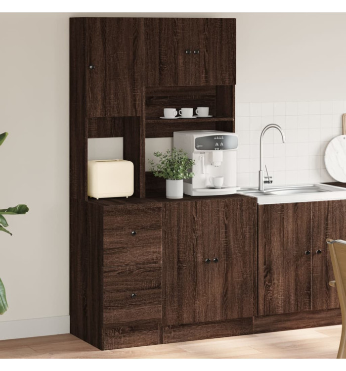 Armoire de cuisine chêne marron 95x50x180 cm bois d’ingénierie | Mobilier & Déco