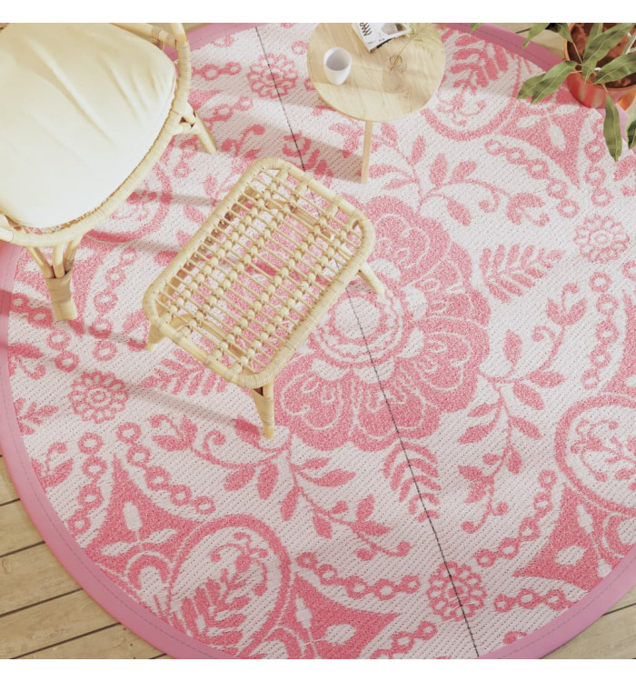 Tapis d'extérieur ARAKIL rose Ø200 cm PP | Mobilier & Déco