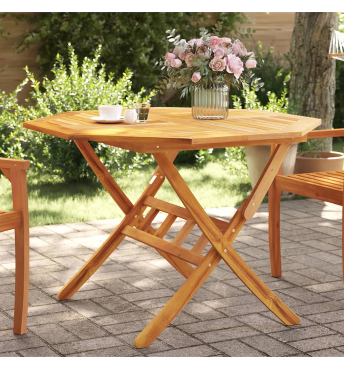 Table pliable de jardin Ø110x75 cm bois d'acacia solide | Mobilier & Déco