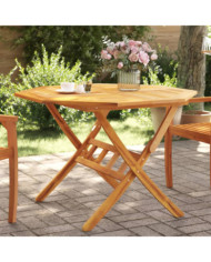 Table pliable de jardin Ø110x75 cm bois d'acacia solide | Mobilier & Déco
