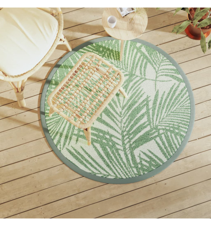 Tapis d'extérieur ARAKIL vert Ø120 cm PP | Mobilier & Déco